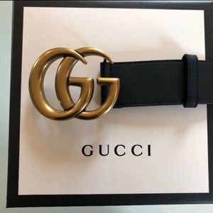Gucci Calfskin leather double G belt